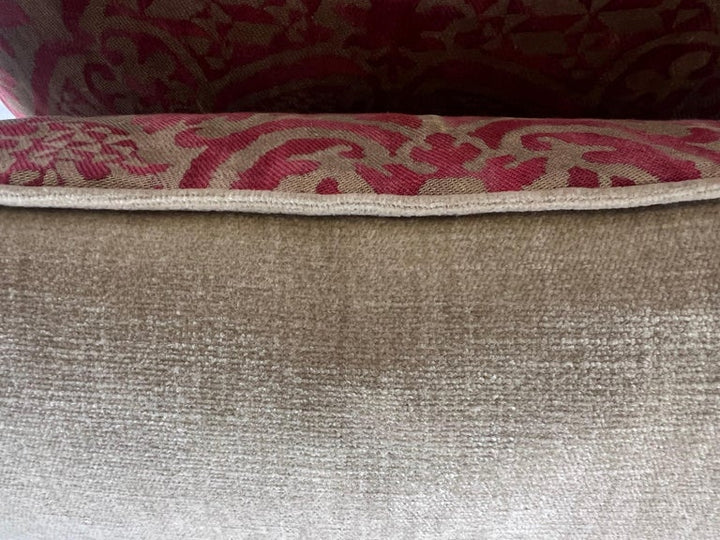 Pair of Orsini Patterned Fortuny Textile Pillows w/ Velvet Backs