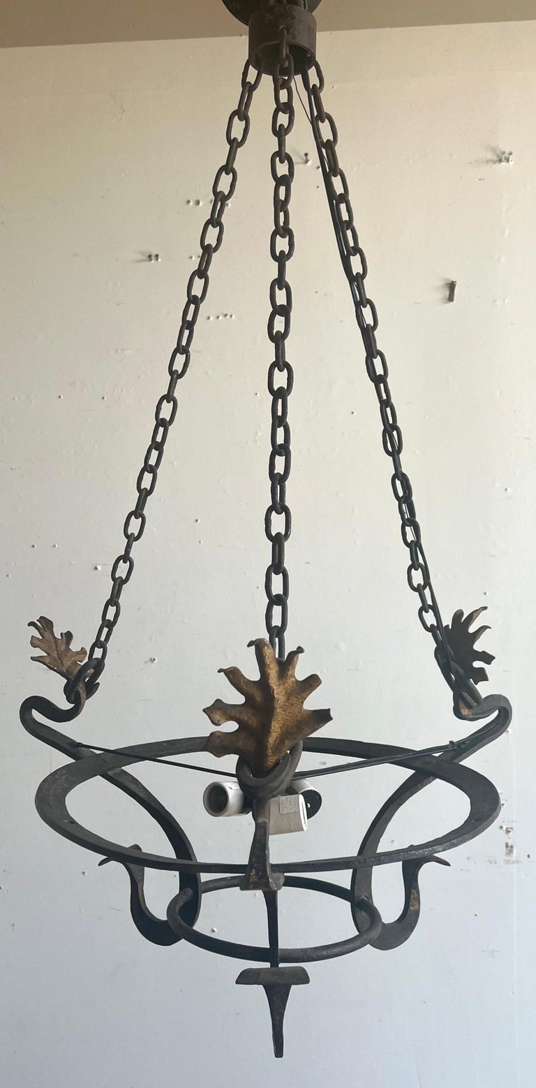 3-Light Spanish Style Wrought Iron Chandelier