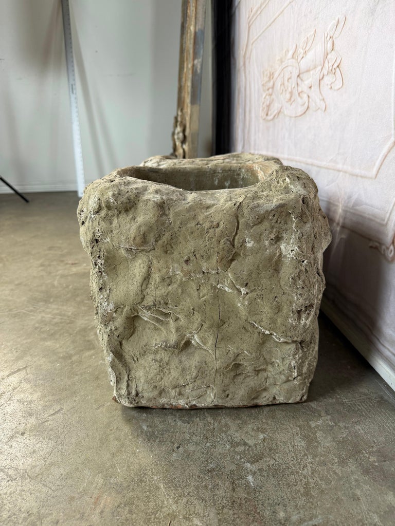 Pair of Terra Cotta Planters with Organic Sculptural Form