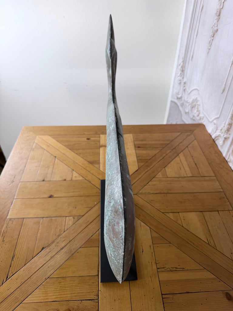 Monumental American Folk Art Copper Whale Weathervane with Verdigris Patina