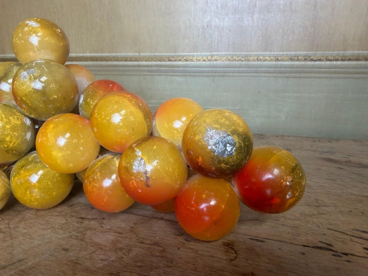 Large Vintage Italian Alabaster Grape Cluster Sculpture