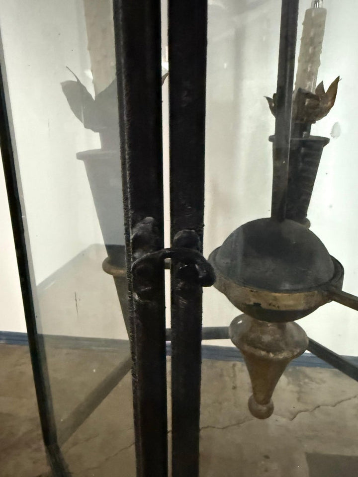 Antique Spanish Revival Hexagonal Crown Lantern-Pair Available