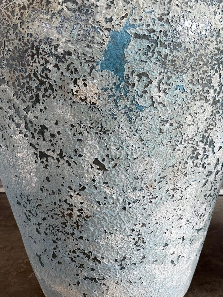 Terra cotta Blue Urns, Garden Elements, Elegant Design