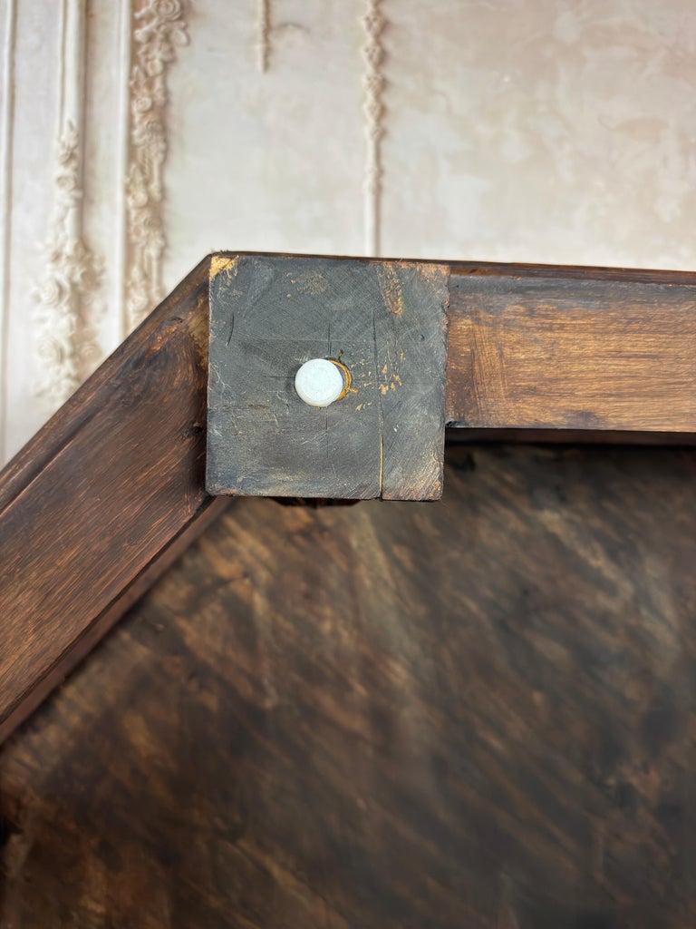 Monumental Octagonal Baroque Coffee Table with Parquetry Top