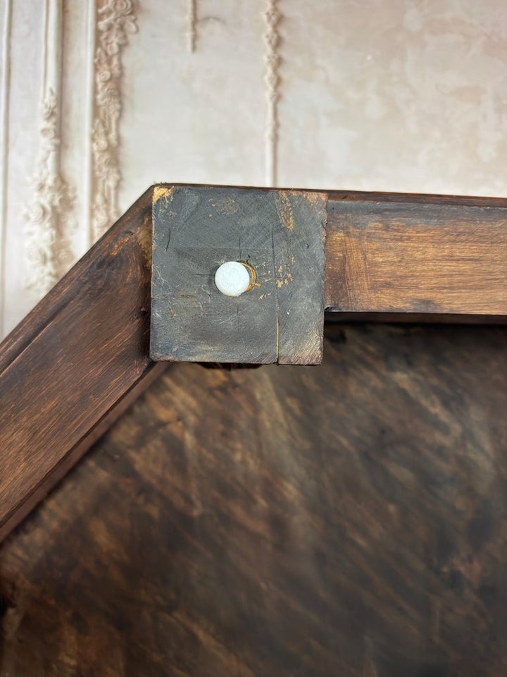 Monumental Octagonal Baroque Coffee Table with Parquetry Top