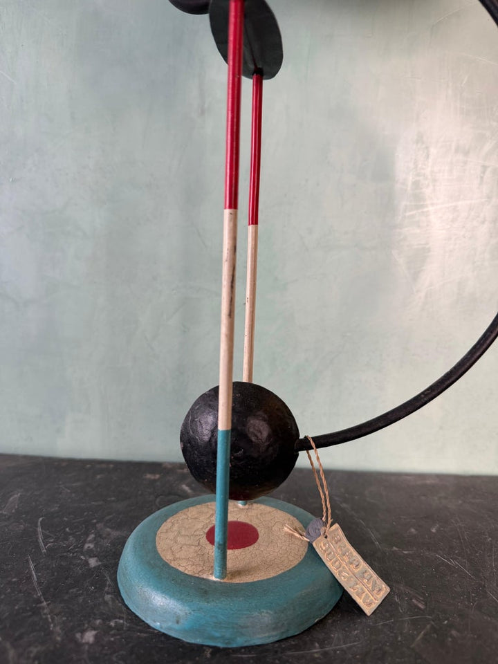 Vintage Folk Art Airplane Pilot Balancing Kinetic Sculpture