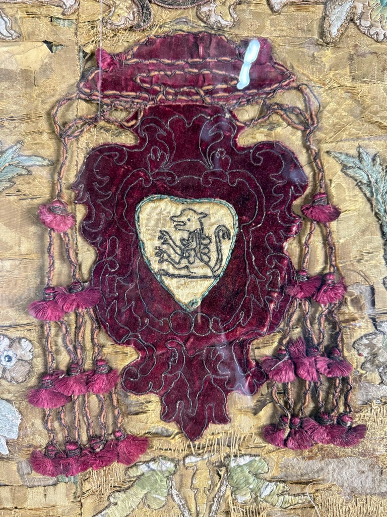 Antique Continental Ecclesiastical Embroidered Textile, 17th–18th Century