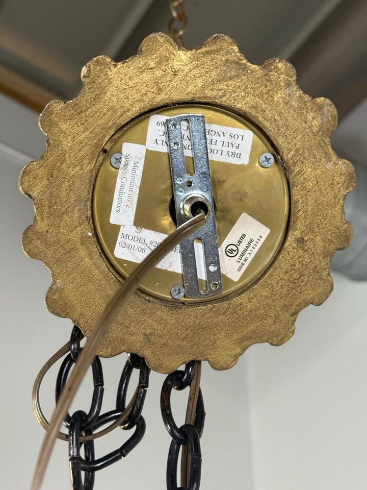 Paul Ferrante Gilt and Iron Six-Light Chandelier, 20th Century