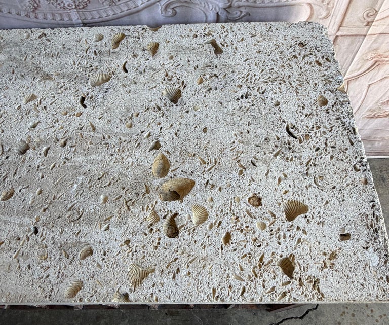 Spanish Revival Console Table - Fossilized Stone Top
