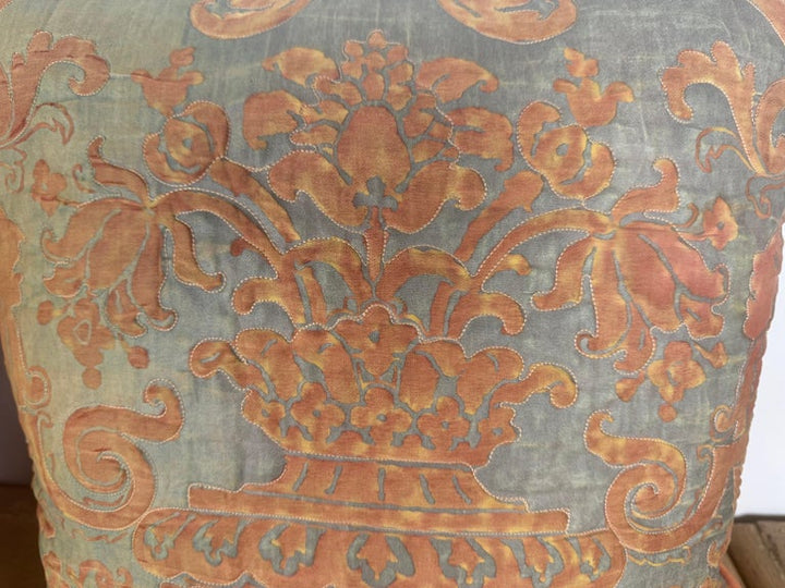 Rare Pair of Vintage Quilted Fortuny Textile Pillows