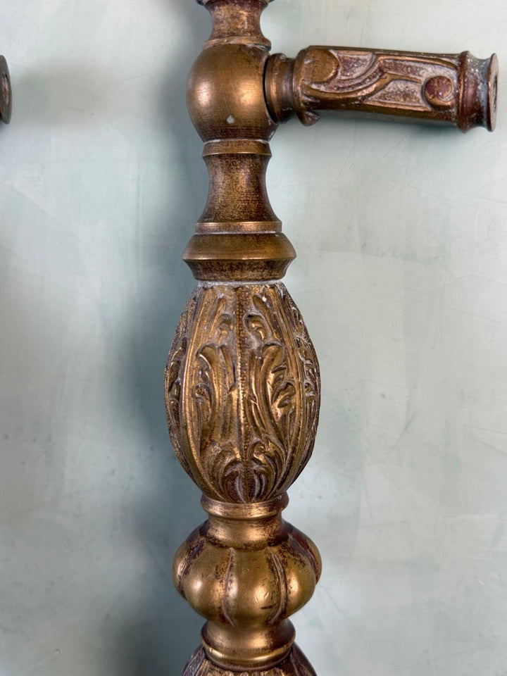 Pair of Monumental Cast Bronze Neoclassical Door Pull Handles