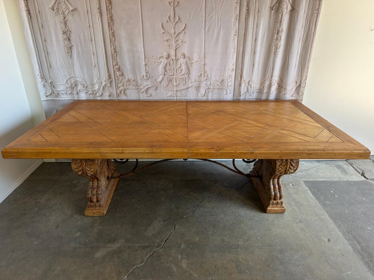 Italian Tuscan Revival Extendable Dining Table