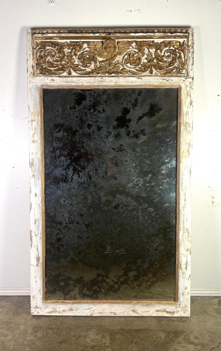 19th C. Painted & Parcel Gilt Mirror