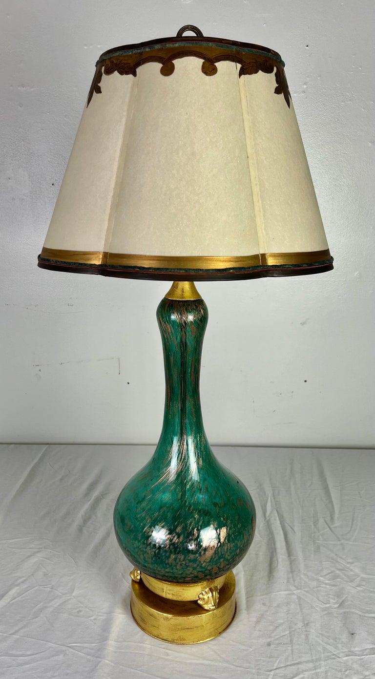 20th Century Murano Lamp with Parchment Shade