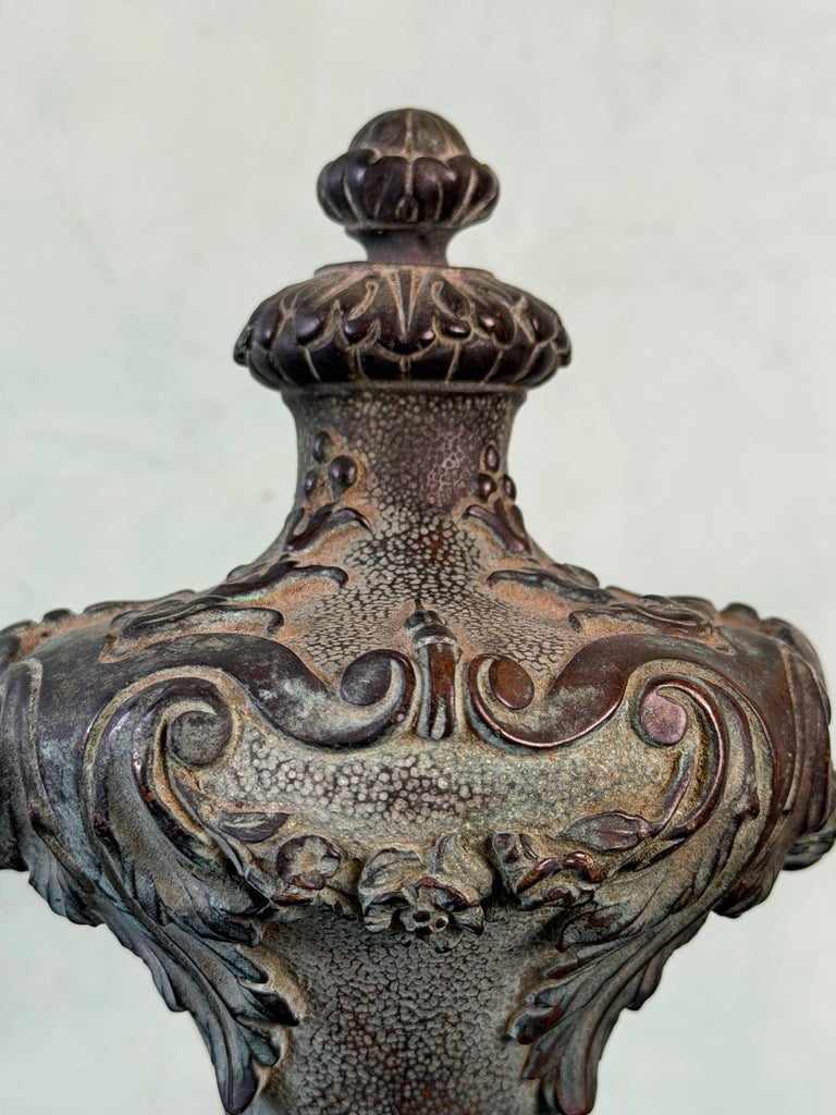 19th Century Cast Iron Finial with Baroque Revival Ornamentation