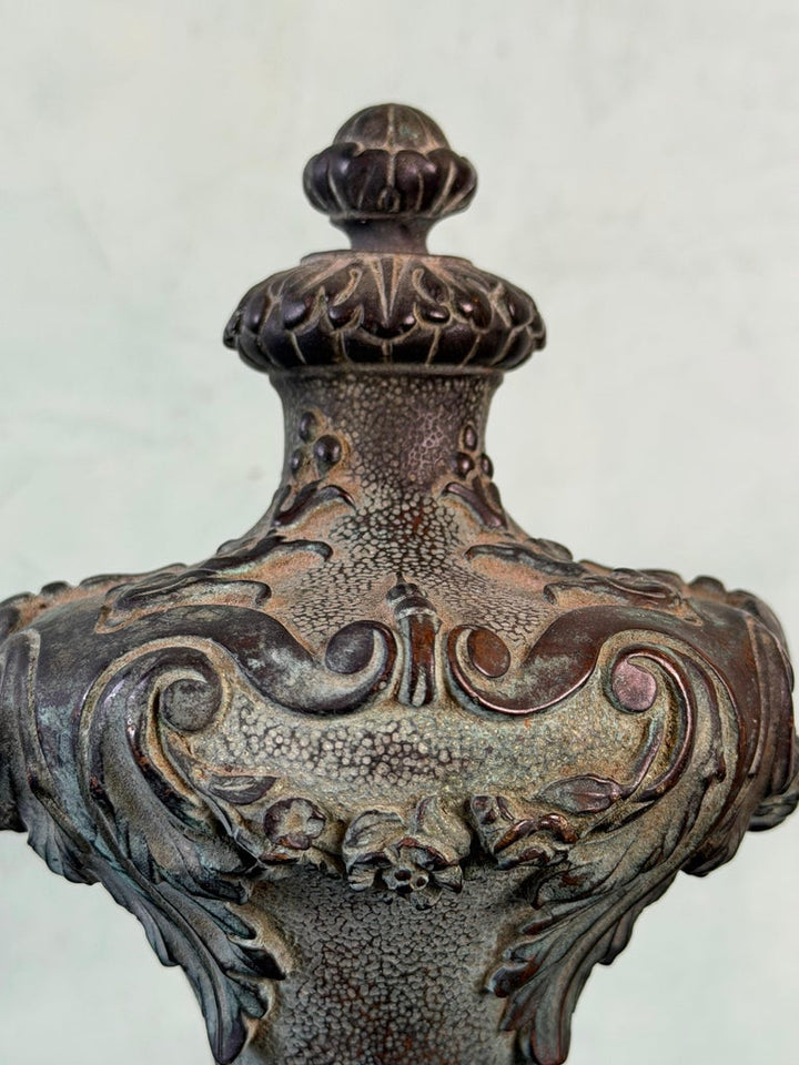 19th Century Cast Iron Finial with Baroque Revival Ornamentation