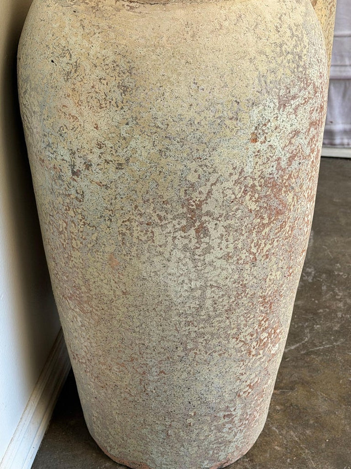 Pair of Monumental Antique Water Jars - Tall Crucible Form Olive Jars