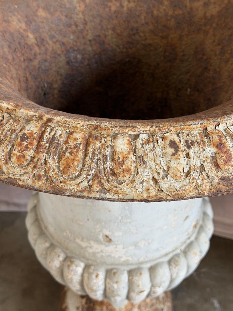 Set of 4 19th Century French Cast Iron Garden Urns