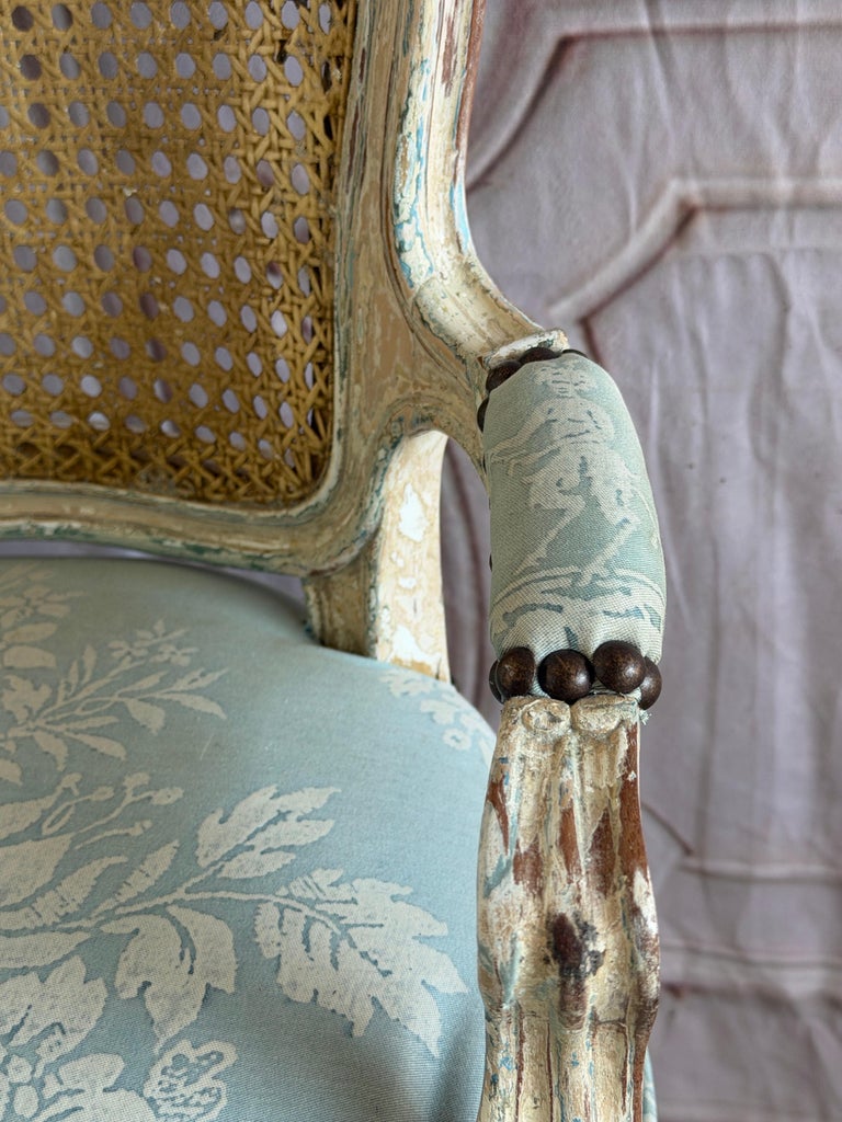 French Louis XV Fauteuil Vanity Chair, Beechwood, Circa 1880-1900