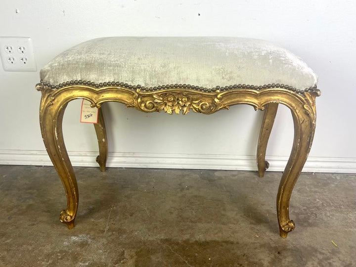 French Louis XV Style Gilt Wood Bench