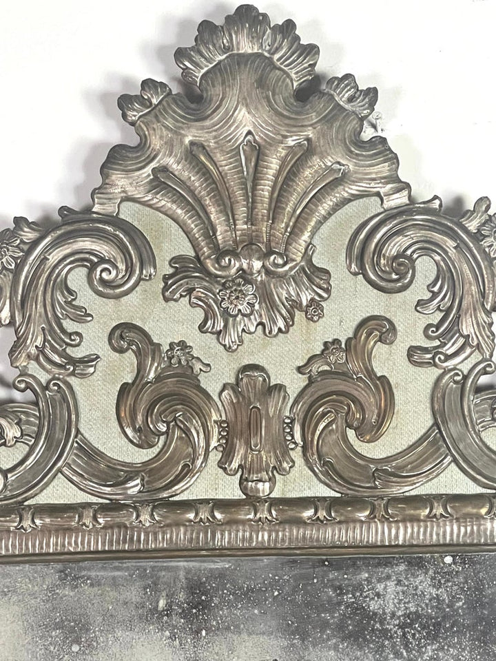 19th Century Italian Metal Repousse Mirror