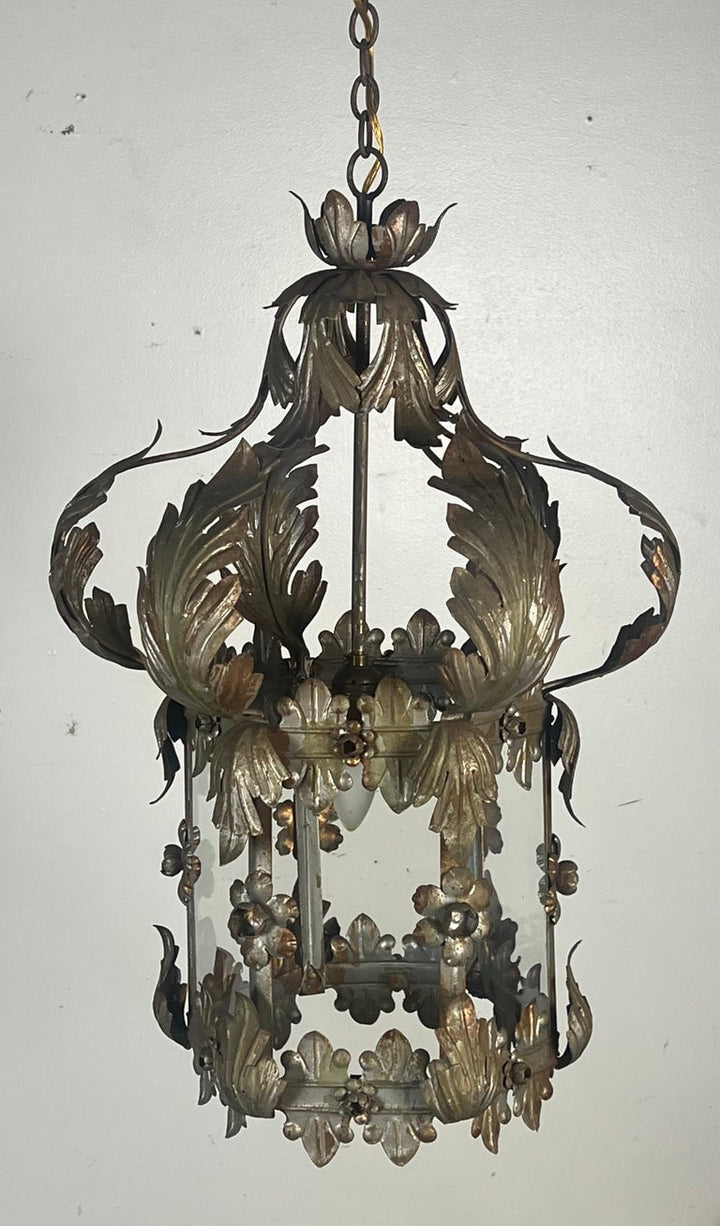 Italian Silvered Tole Lantern C. 1930