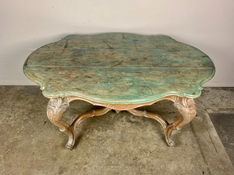 19th Century Painted French Oval Shaped Center Table