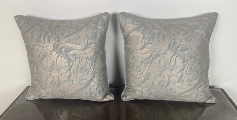 Elegant Fortuny Textile Pillows in Cotton and Linen, Custom Design