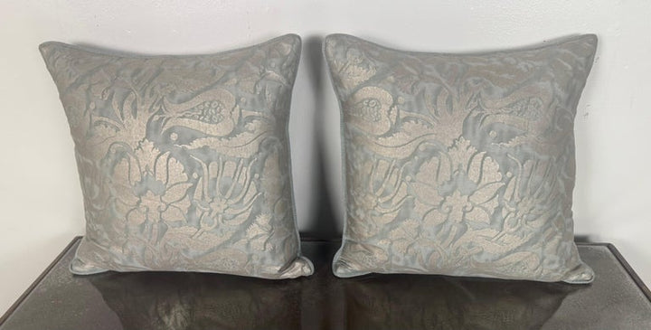 Elegant Fortuny Textile Pillows in Cotton and Linen, Custom Design