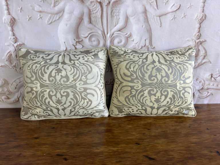 Italian Fortuny Damask Pillows, Couture Textile Art, Custom Made, New