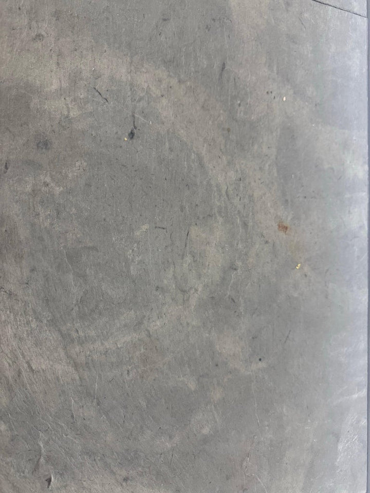 Monumental Hand-Wrought Iron Console with Stone Medallion and Classical Garlands