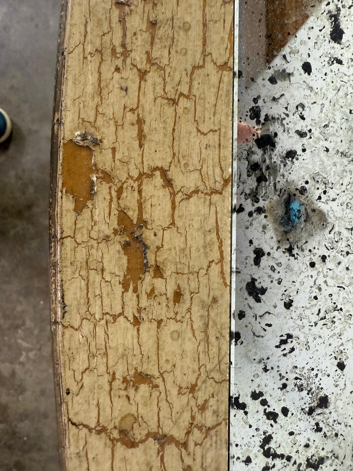 Antique Continental Giltwood Coffee Table with Original Foxed Mirror