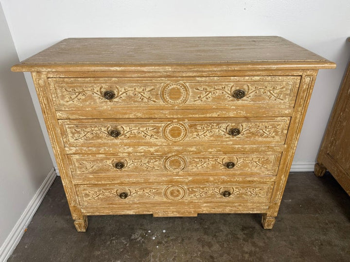 Pair of Swedish Gustavian Painted Four-Drawer Chests of Drawers