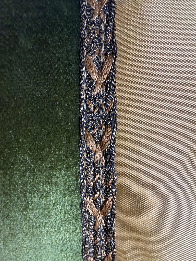 Pair of Custom Pillows with 19th-Century French Metallic Appliqués