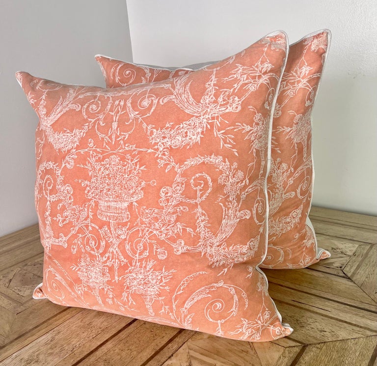 Pair of Venezianina Patterned Fortuny Textile Pillows