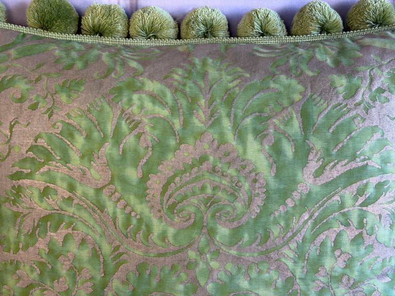 Pair of Custom Venetian Mariano Fortuny Damask Pillows