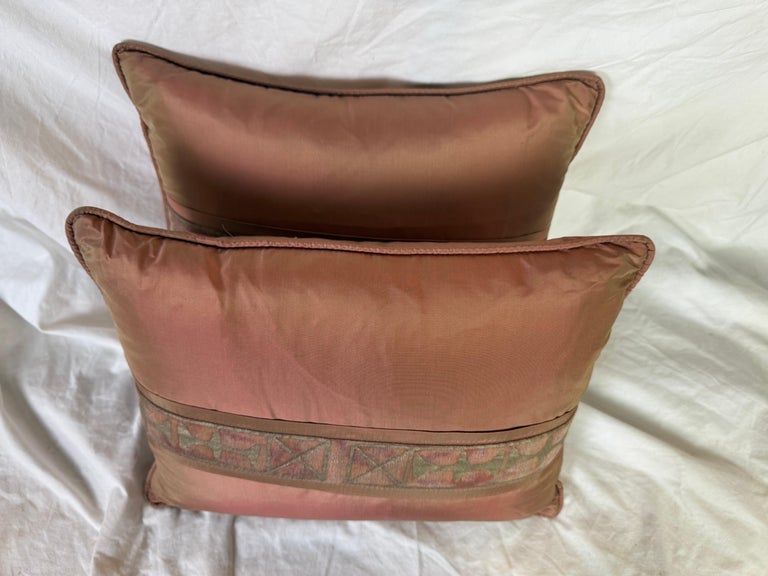 Pair of Petite Rust Fortuny Pillows