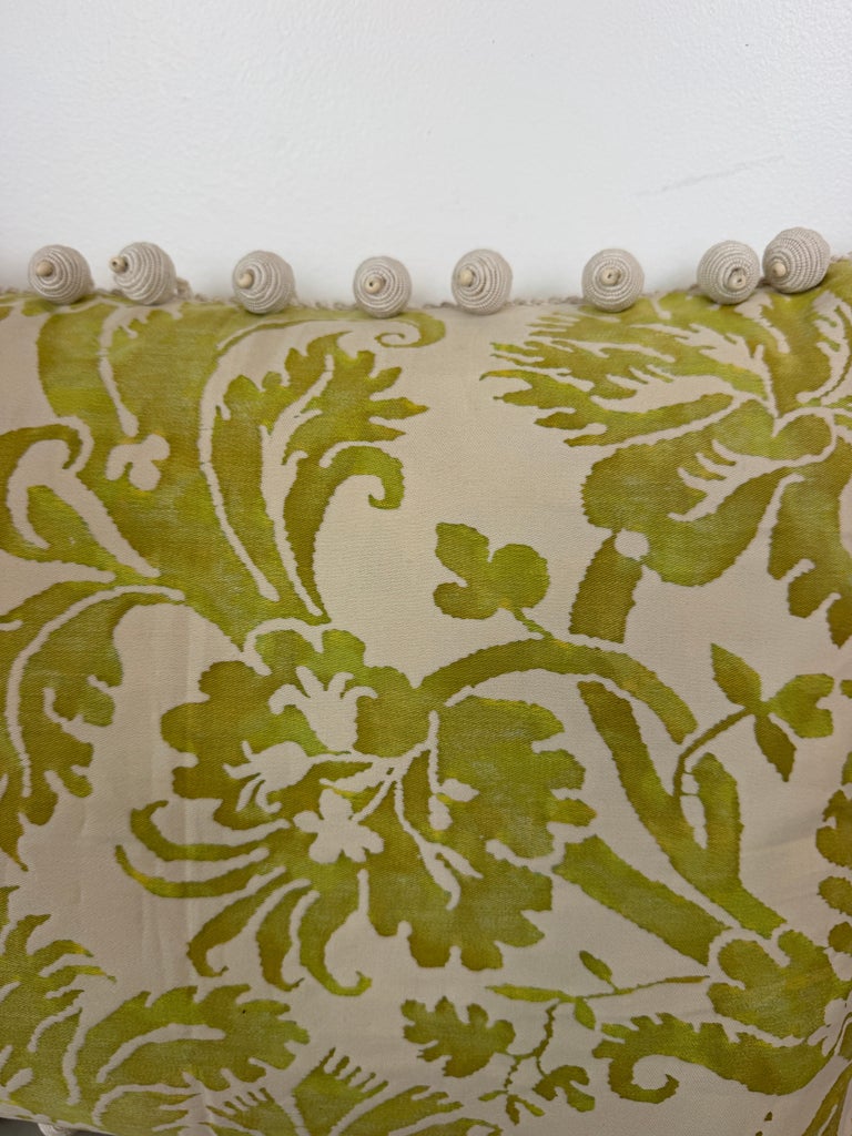 Pair of Mariano Fortuny Pillows - with Designer Pom-Pom Trim