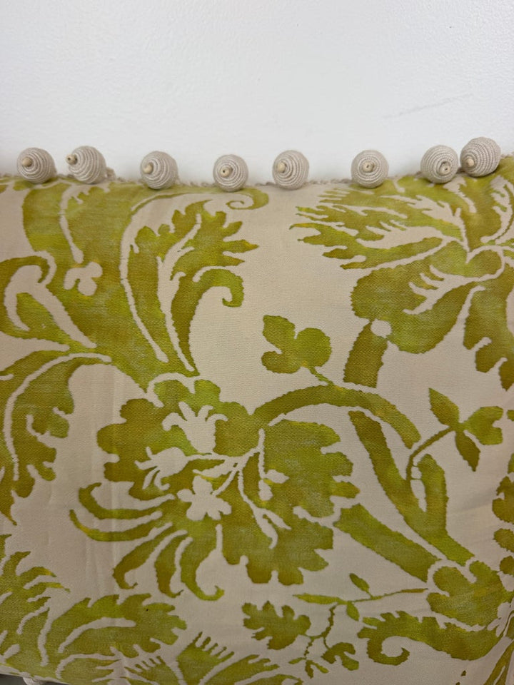 Pair of Mariano Fortuny Pillows - with Designer Pom-Pom Trim