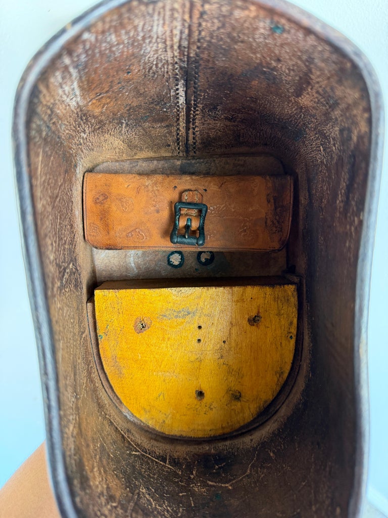 Antique 19th C. Cavalry Leather Rifle Scabbard - Original Hand-Stitched Saddle