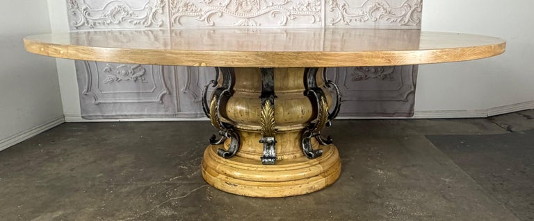 French Neoclassical Dining Table- Acanthus Pedestal