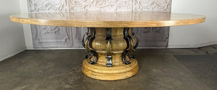 French Neoclassical Dining Table- Acanthus Pedestal