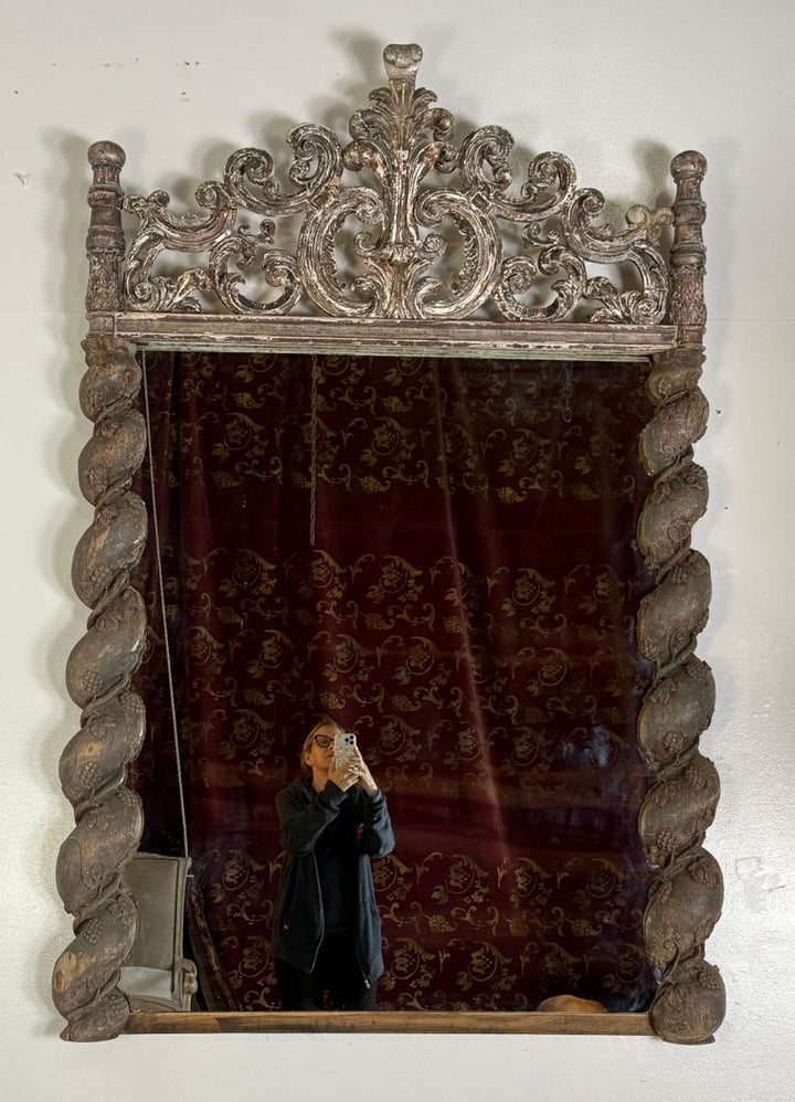 Italian Carved Silvered Mirror
