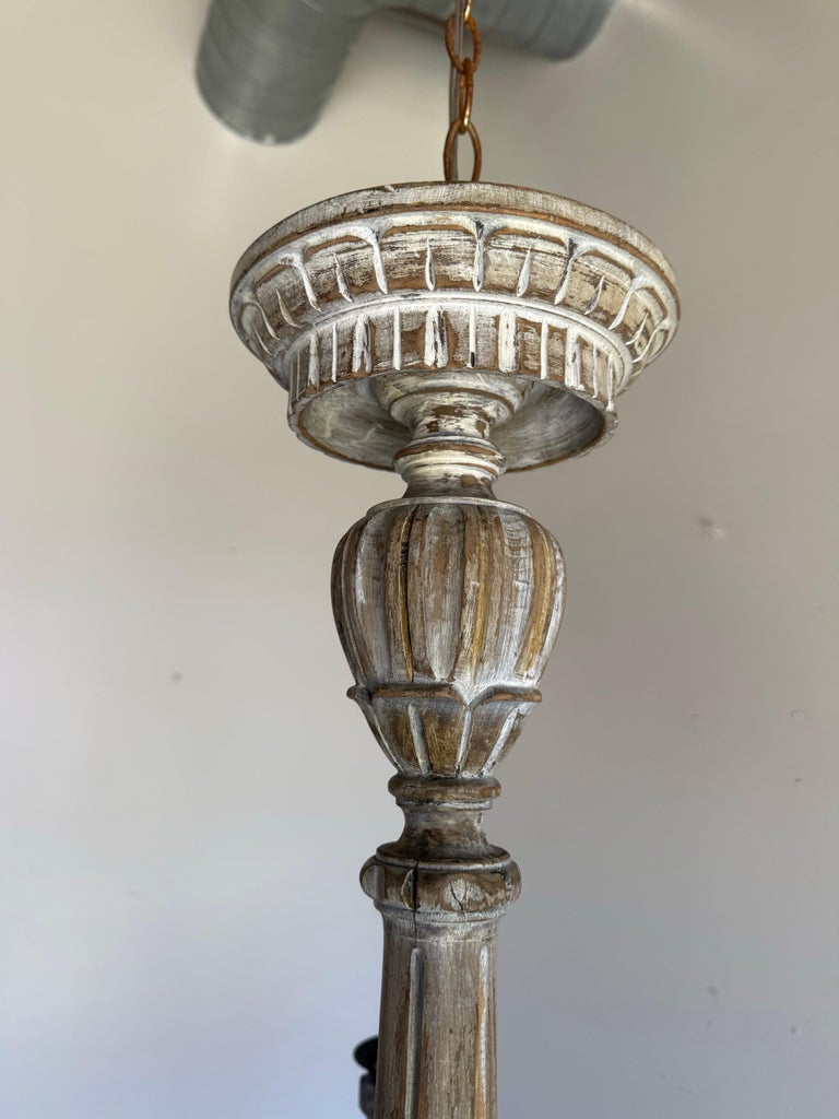 Italian Six-Light Painted and Giltwood Chandelier