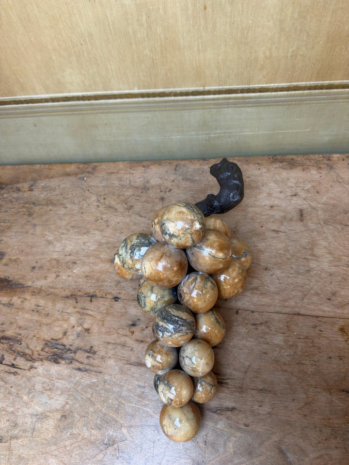Large Vintage Italian Alabaster Grape Cluster Sculpture