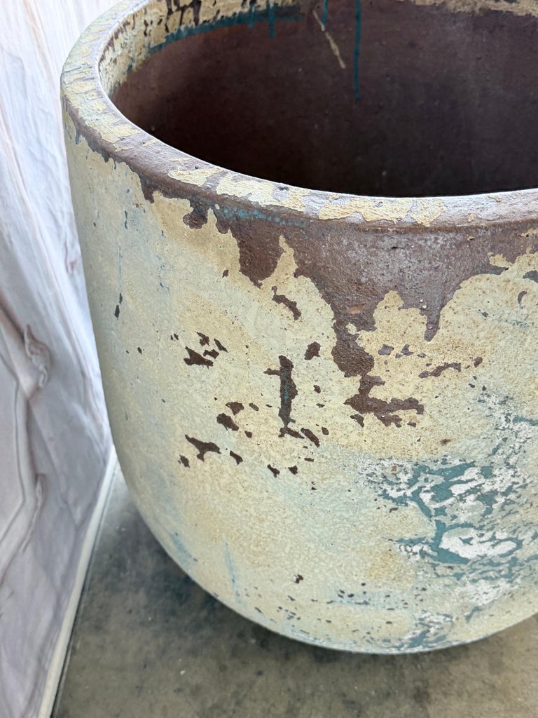 20th Century French Reconstituted Stone Garden Urn with Verdigris Patina