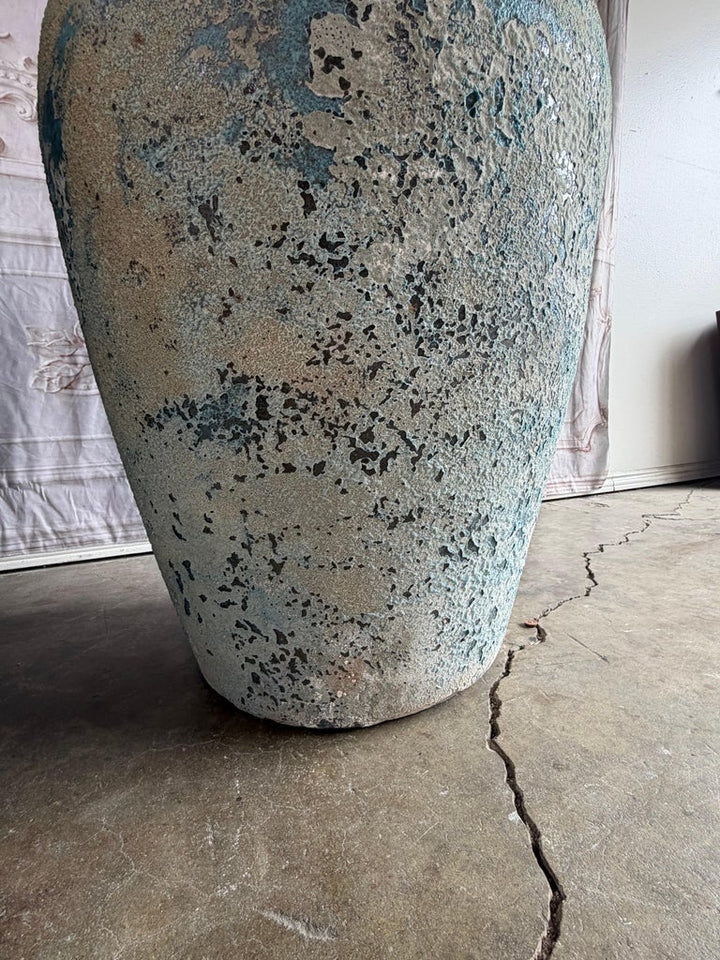 Terra cotta Blue Urns, Garden Elements, Elegant Design