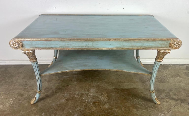 Italian Regency Style Painted & Parcel Gilt Table by Nancy Corzine