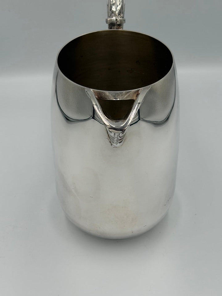Edwardian Silver Plate Creamer Jug with Scroll Handle