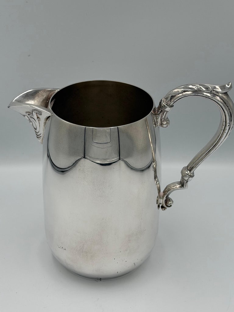 Edwardian Silver Plate Creamer Jug with Scroll Handle